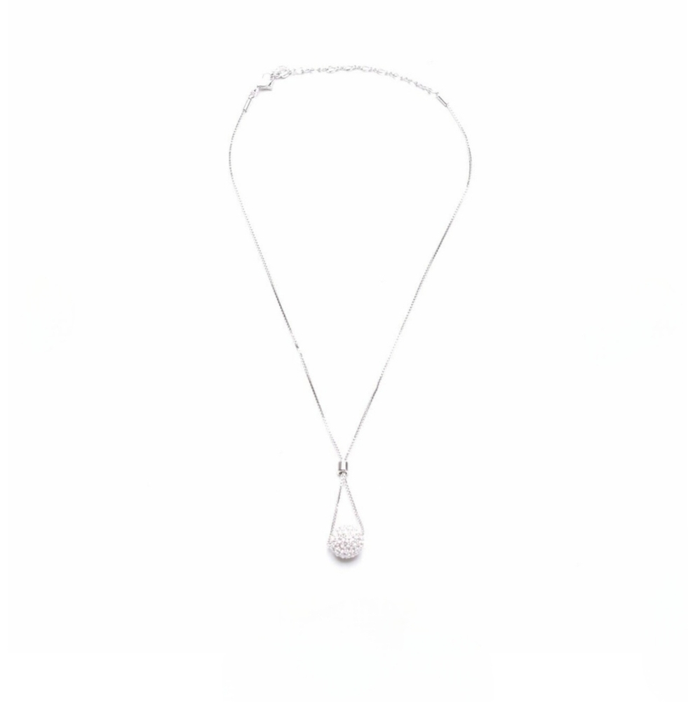 Swarovski Blink Bling Ball Necklace Rhodium Silver - Picture 8 of 10